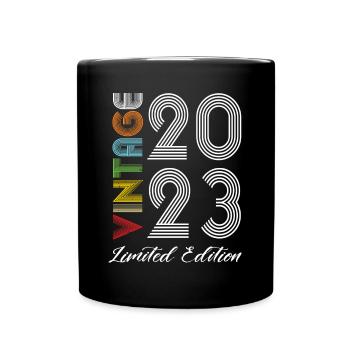 Vintage 2023 Vintage Birthday Retro Vintage - Full Colour Mug - black - Front