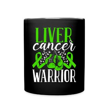 Liver Cancer Awareness Ribbon Gloves Warrior - Tasse einfarbig - Schwarz - Vorne