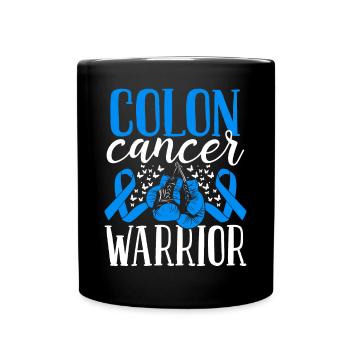 Colon Cancer Awareness Ribbon Gloves Warrior - Tasse einfarbig - Schwarz - Vorne