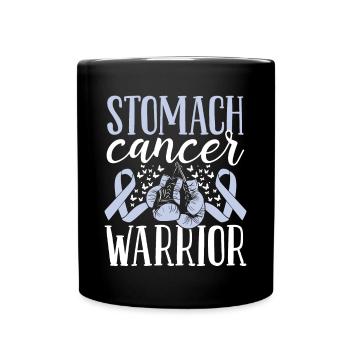 Stomach Cancer Awareness Ribbon Gloves Warrior - Full Colour Mug - black - Front