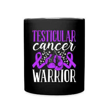 Testicule Cancer Awareness Ribbon Gants Warrior - Mug uni - noir - Devant