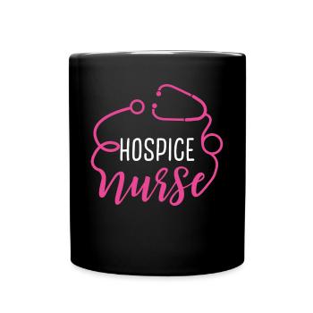 Hospice Nurse Appreciation Heart Stethoscope - Full Colour Mug - black - Front