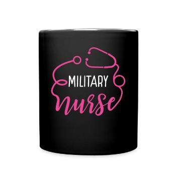 Military Nurse Appreciation Heart Stethoscope - Tasse einfarbig - Schwarz - Vorne