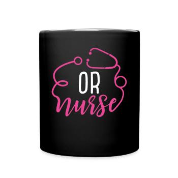 Operating Room Nurse Appreciation Stethoscope - Full Colour Mug - black - Front