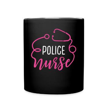 Stéthoscope cardiaque d’appréciation de l’infirmière de police - Mug uni - noir - Devant