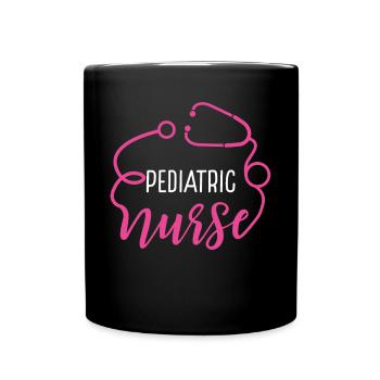 Pediatric Nurse Appreciation Heart Stethoscope - Tasse einfarbig - Schwarz - Vorne
