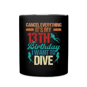 13 ans Scuba Diver Birthday Idea Snorkeling - Mug uni - noir - Devant