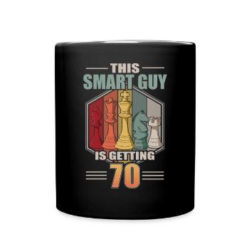 Smart Guy Is Getting 70 Retro Chess 70 Birthday - Full Colour Mug - black - Front