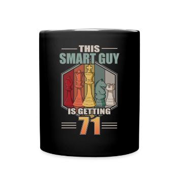 Smart Guy Is Getting 71 Retro Chess 71 Birthday - Full Colour Mug - black - Front