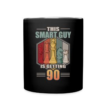 Smart Guy Is Getting 90 Retro Schach 90 Geburtstag - Tasse einfarbig - Schwarz - Vorne