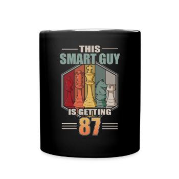 Smart Guy Is Getting 87 Retro Chess 87 Birthday - Full Colour Mug - black - Front