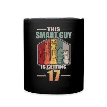 Smart Guy obtient 17 Retro Chess 17 Birthday - Mug uni - noir - Devant