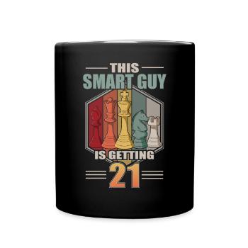 Smart Guy Is Getting 21 Retro Schach 21 Geburtstag - Tasse einfarbig - Schwarz - Vorne