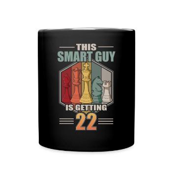 Smart Guy Is Getting 22 Retro Schach 22 Geburtstag - Tasse einfarbig - Schwarz - Vorne