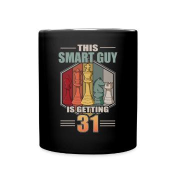 Smart Guy Is Getting 31 Retro Chess 31 Birthday - Full Colour Mug - black - Front
