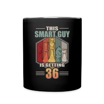 Smart Guy obtient 36 Retro Chess 36 Birthday - Mug uni - noir - Devant
