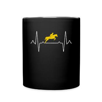 Rythme cardiaque d’équitation - Mug uni - noir - Devant