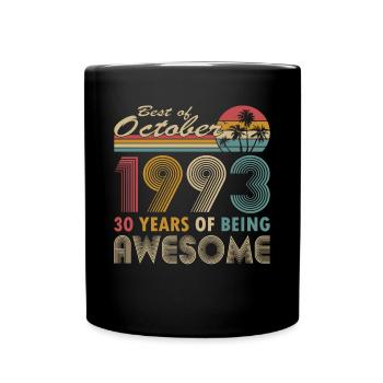 30. Geburtstag Jahrgang 1993 Best of 1993 - Tasse einfarbig - Schwarz - Vorne