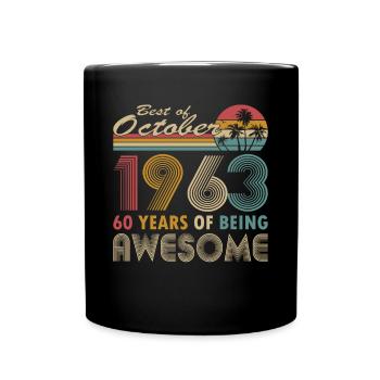 60. Geburtstag Jahrgang 1963 Best of 1963 - Tasse einfarbig - Schwarz - Vorne