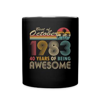 40th birthday born 1983 Best of 1983 - Full Colour Mug - black - Front
