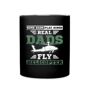 Papa militaire papa pilote d’hélicoptère - Mug uni - noir - Devant
