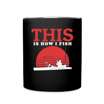Kayak Fishing Kayaking Kayaker Angler Gift - Full Colour Mug - black - Front