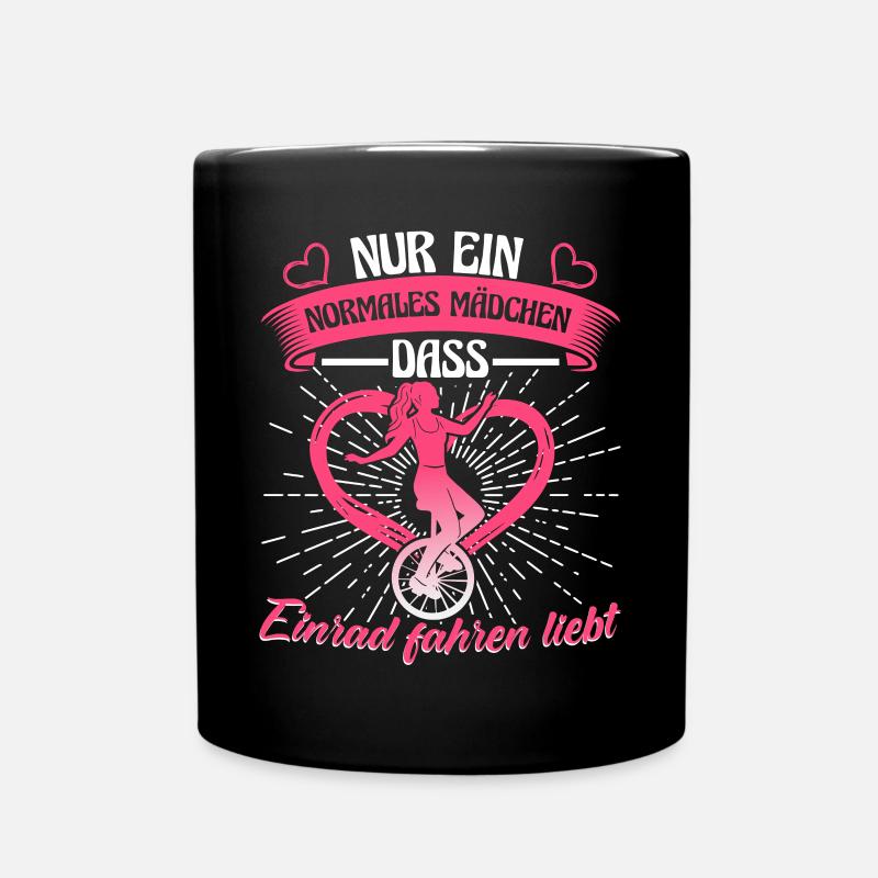 Einrad Mädchen Einradfahrerin - Tasse einfarbig - Schwarz