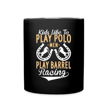 Barrel Racing - Barrel Equestrians spielen - Tasse einfarbig - Schwarz - Vorne
