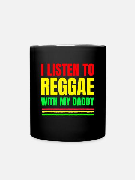 Reggae Toddler Shirts - I Listen to Reggae With My - Full Colour Mug - black
