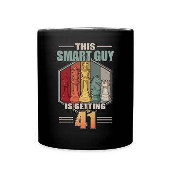 Smart Guy Is Getting 41 Retro Schach 41 Geburtstag - Tasse einfarbig - Schwarz - Vorne