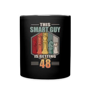 Smart Guy Is Getting 48 Retro Schach 48 Geburtstag - Tasse einfarbig - Schwarz - Vorne