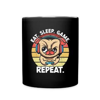 Gaming -Hund - Tasse einfarbig - Schwarz - Vorne