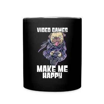 Gaming -Hund - Tasse einfarbig - Schwarz - Vorne