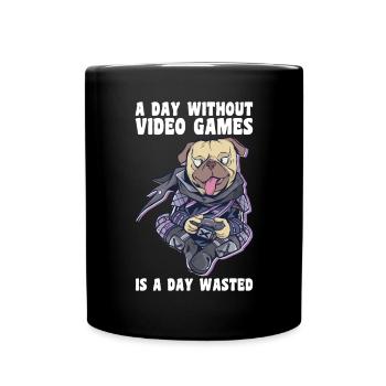 Gaming -Hund - Tasse einfarbig - Schwarz - Vorne