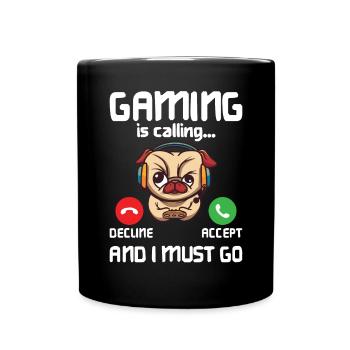 Gaming -Hund - Tasse einfarbig - Schwarz - Vorne