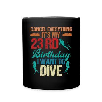 23 ans Scuba Diver Birthday Idea Snorkeling - Mug uni - noir - Devant