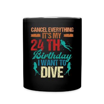 24 Year Old Scuba Diver Birthday Idea Snorkeling - Tasse einfarbig - Schwarz - Vorne