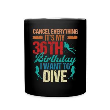 36 ans Scuba Diver Birthday Idea Snorkeling - Mug uni - noir - Devant