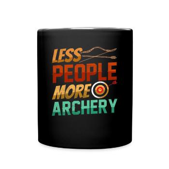 Fewer people, more archery - Full Colour Mug - black - Front