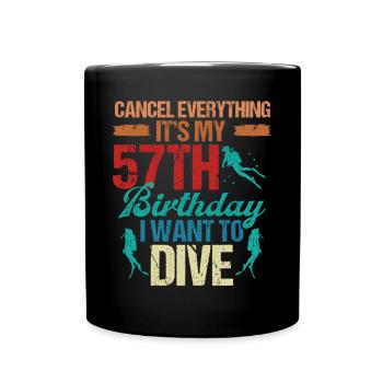 57 Year Old Scuba Diver Birthday Idea Snorkeling - Full Colour Mug - black - Front