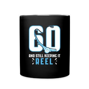 60 et toujours le garder moulinet Fischer Angler - Mug uni - noir - Devant