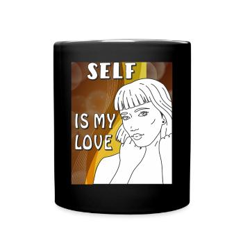 MRS. SELF IS MY LOVE - Full Colour Mug - black - Front
