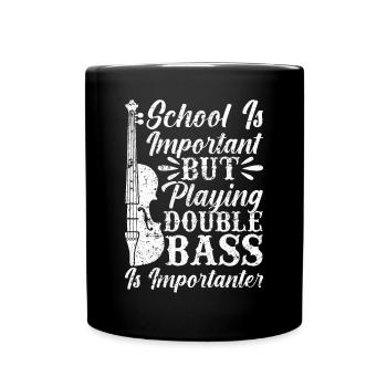 Playing Double Bass - Double Bass School Boys - Tasse einfarbig - Schwarz - Vorne