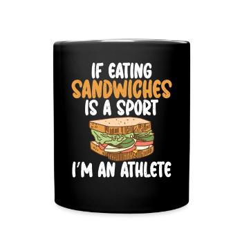 Sandwich Lover Gift - Full Colour Mug - black - Front