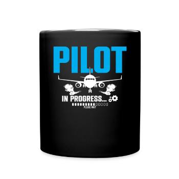 Pilot In Progress Please Wait Loading Plane - Tasse einfarbig - Schwarz - Vorne