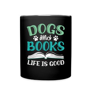 Chiens et livres La vie est bonne patte de propriétaire de chien - Mug uni - noir - Devant