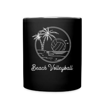 Beach Volleyball - Tasse einfarbig - Schwarz - Vorne