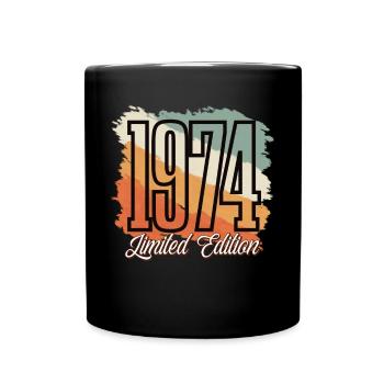 1974 Année de naissance Anniversaire Année de construction Vintage Rétro - Mug uni - noir - Devant