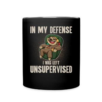 Sloth Pizza Chicken Chill - Full Colour Mug - black - Front