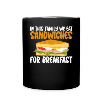 Sandwich Lover Gift - Full Colour Mug - black - Front